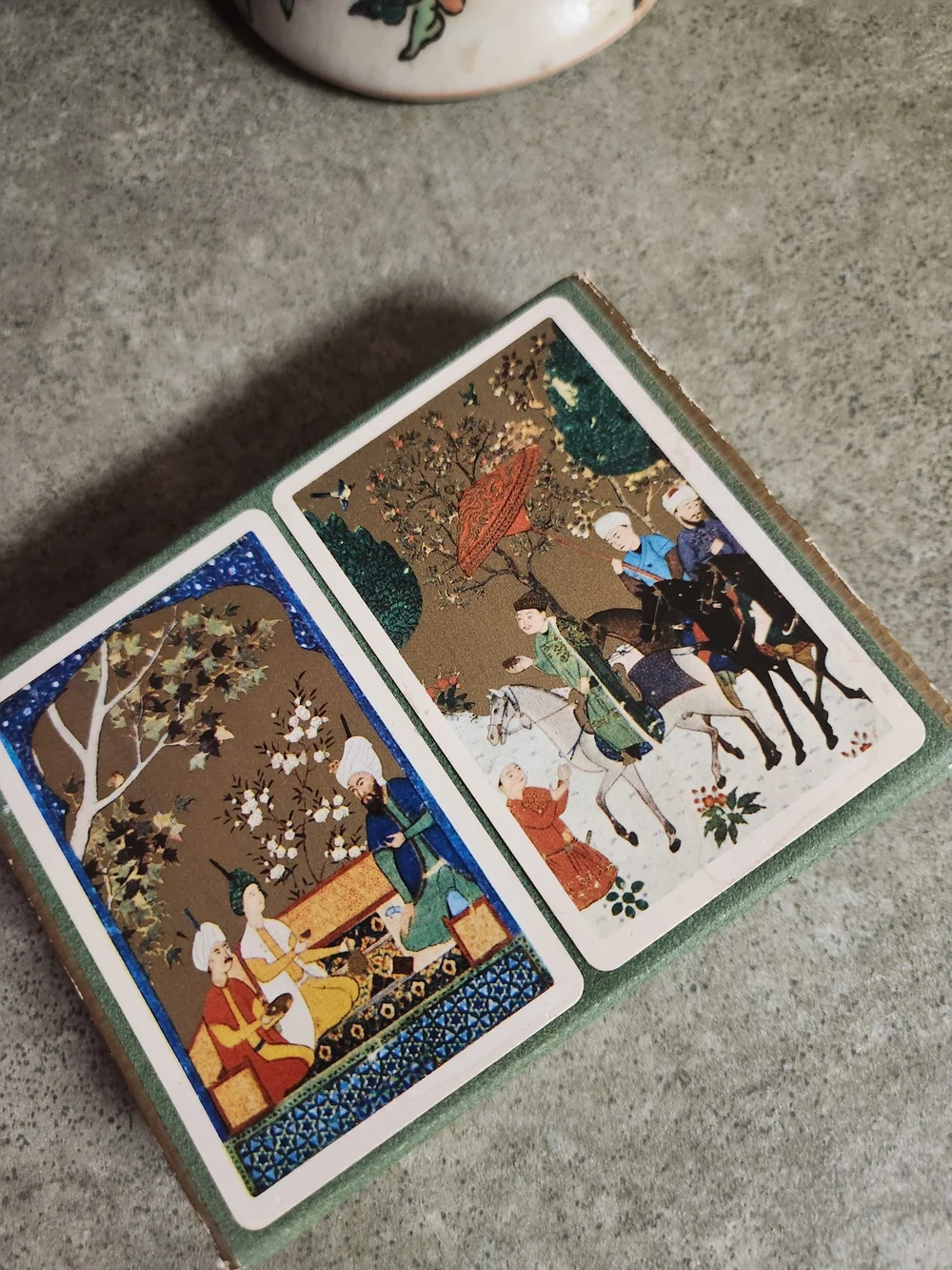 Persian-Style Playing Cards — Green & Gold Accent Deck - Picture 1 of 12